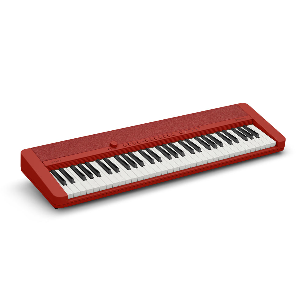 Casio CT-S1RDC2-FA CT-S1 Series 61 Keys Casiotone Keyboard Red with Free Original Casio Adapter
