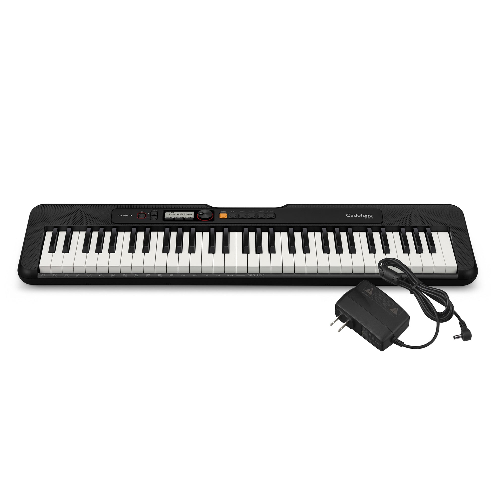 Casio CT-S200BK-FA 61 Keys Black Casiotone Keyboard with Free Original Adapter