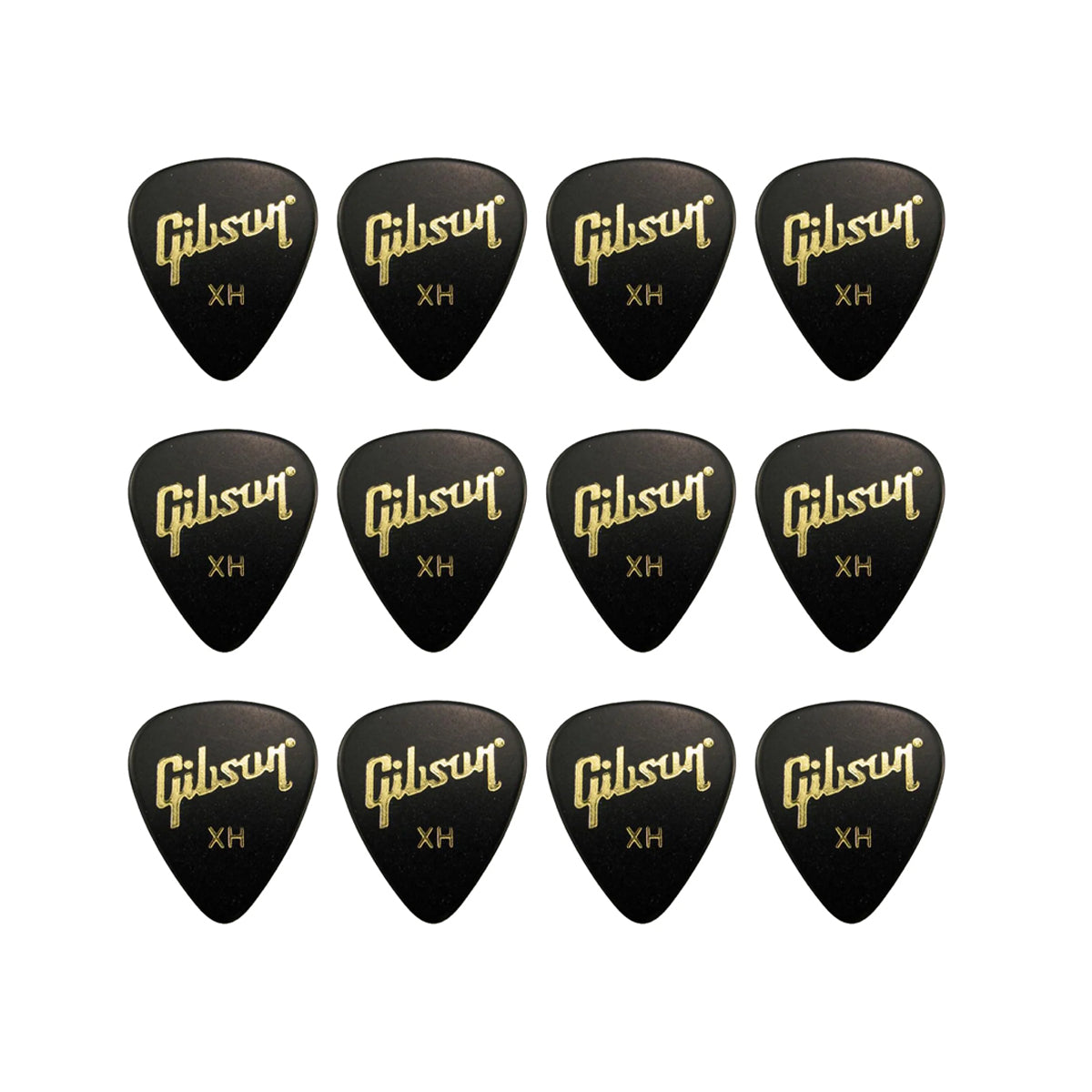 Gibson Gear APRGG-74XH Heavy Wedge Style Black Guitar Pick 12pcs