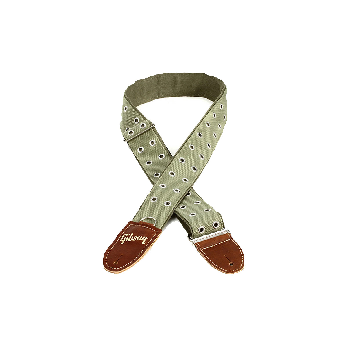 Gibson ASRIV-GRN The Camo - 2" wide Green Canvas with Poly Back