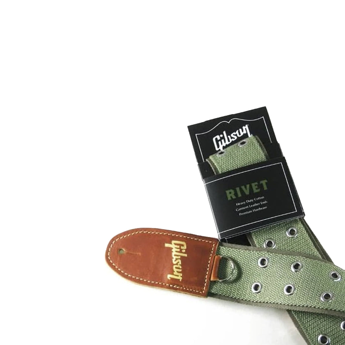 Gibson ASRIV-GRN The Camo - 2" wide Green Canvas with Poly Back