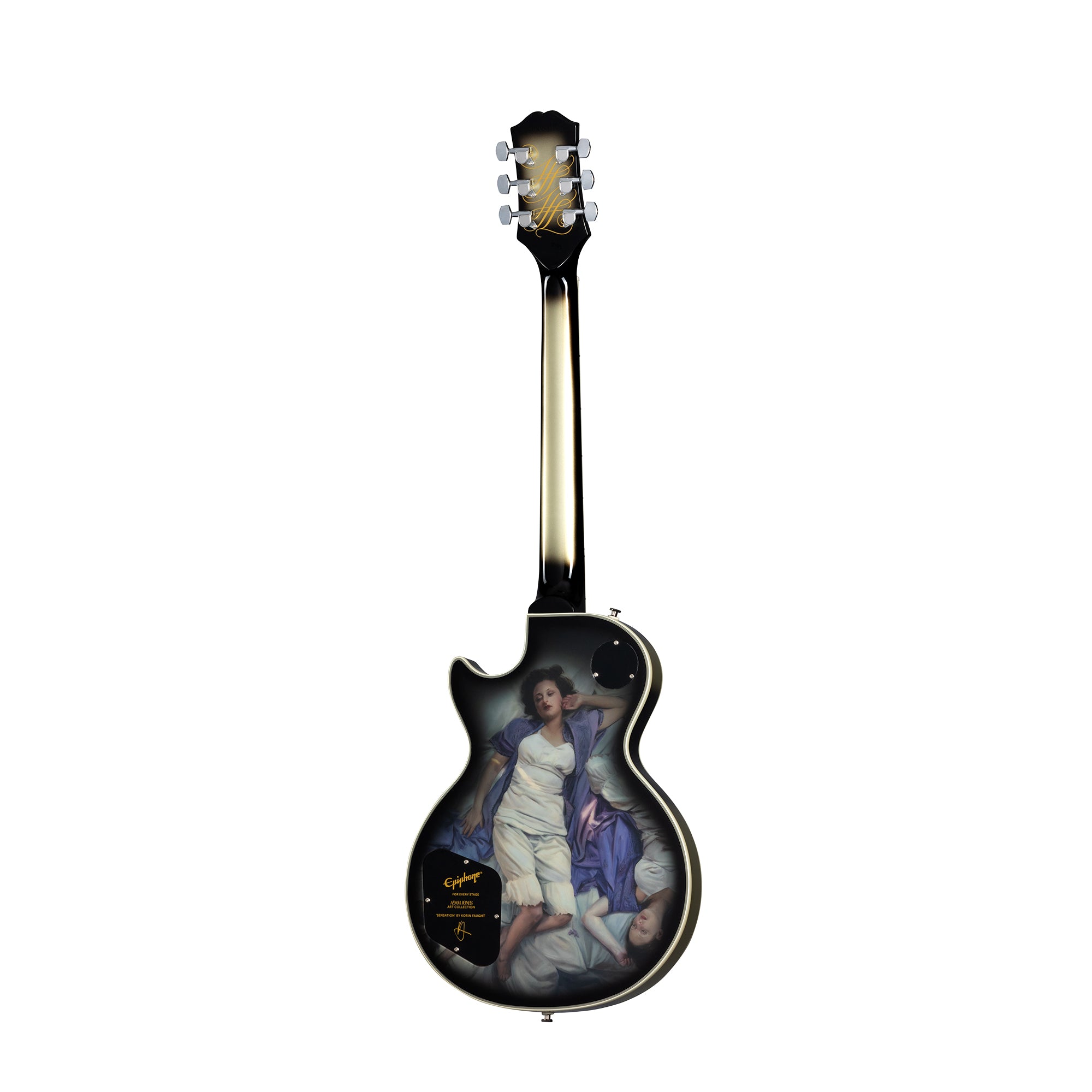 Epiphone EILPCAJV5ASBNH3 Adam Jones Les Paul Custom Art Collection: Korin Faught’s “Sensation” Electric Guitar - Antique Silverburst