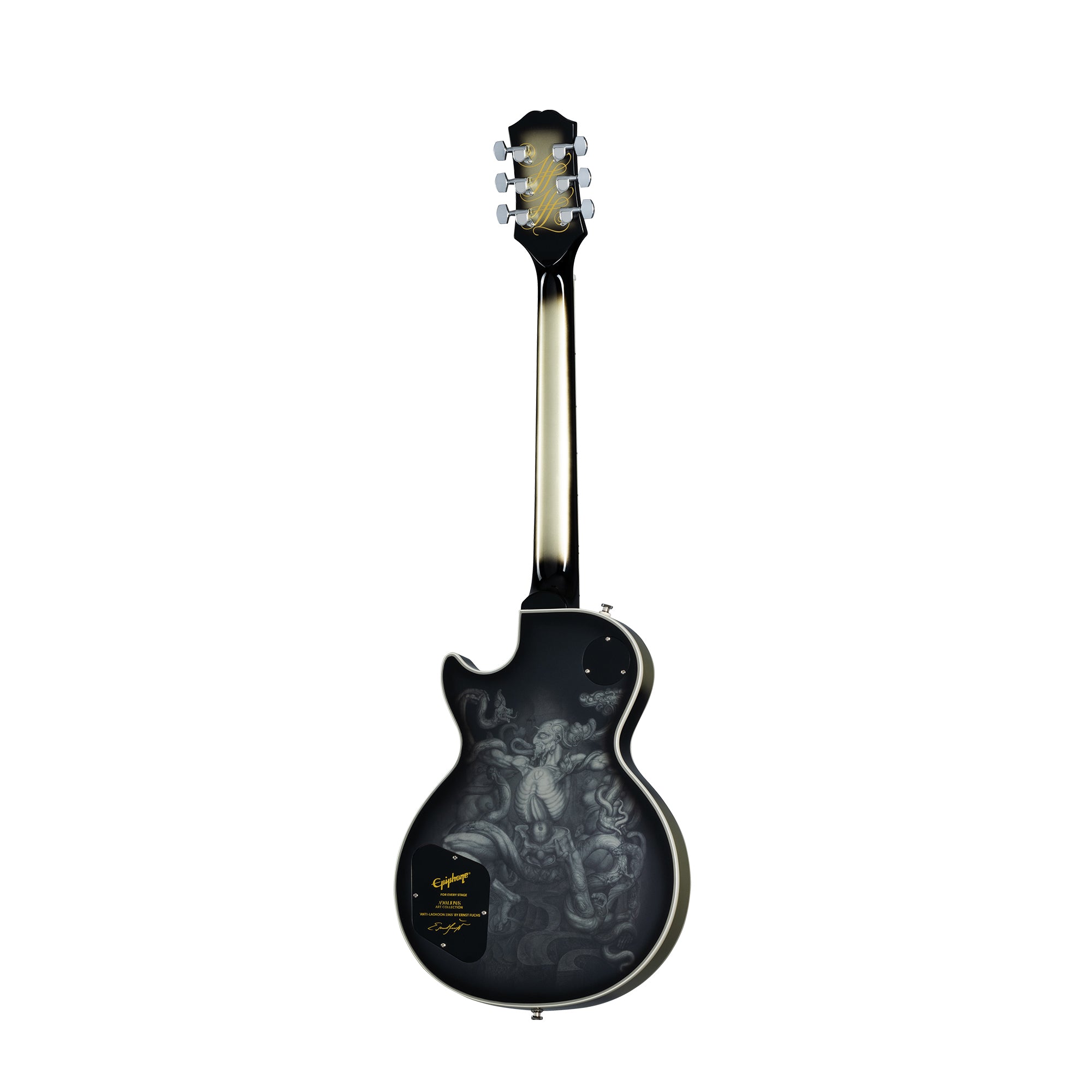 Epiphone EILPCAJV6ASBNH3 Adam Jones Les Paul Custom Art Collection: Ernst Fuchs’ “ANTI-LAOKOON 1965” Electric Guitar - Antique Silverburst