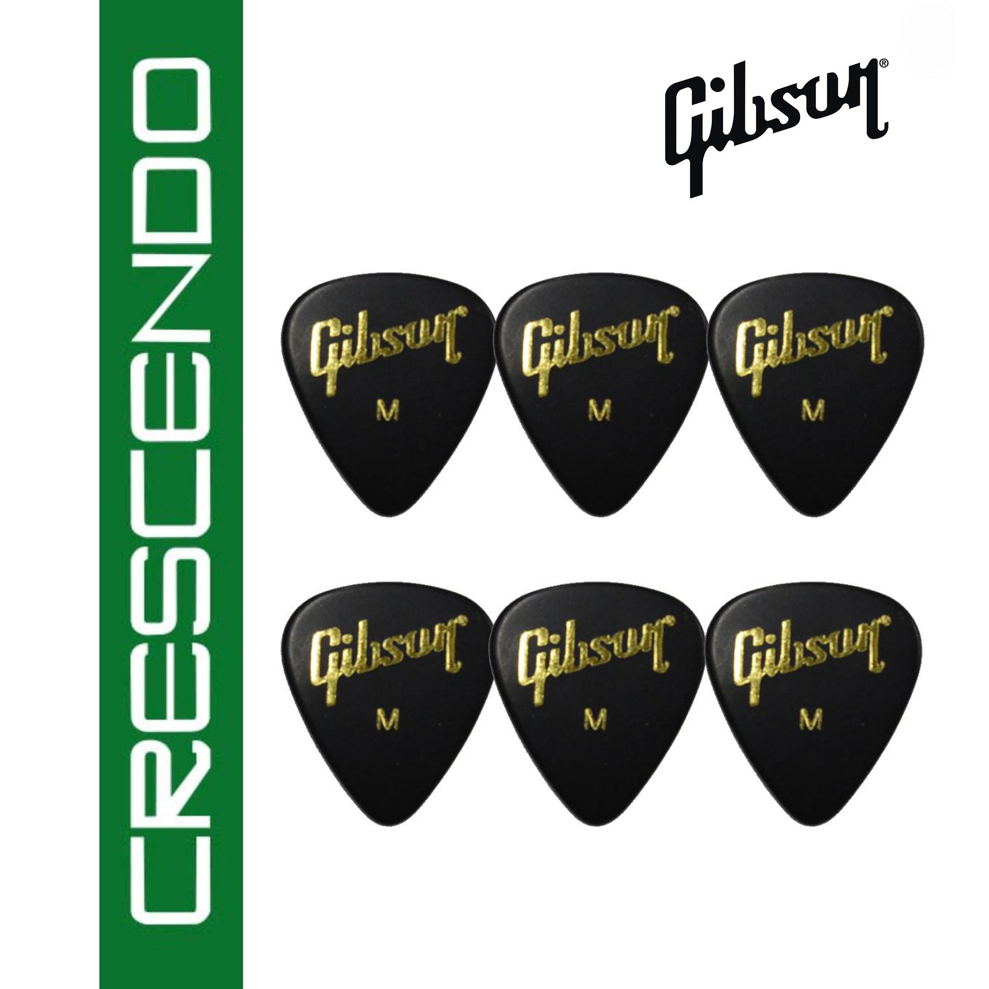 Gibson Gear APRGG-74M Heavy Wedge Style Black Guitar Pick 12pcs