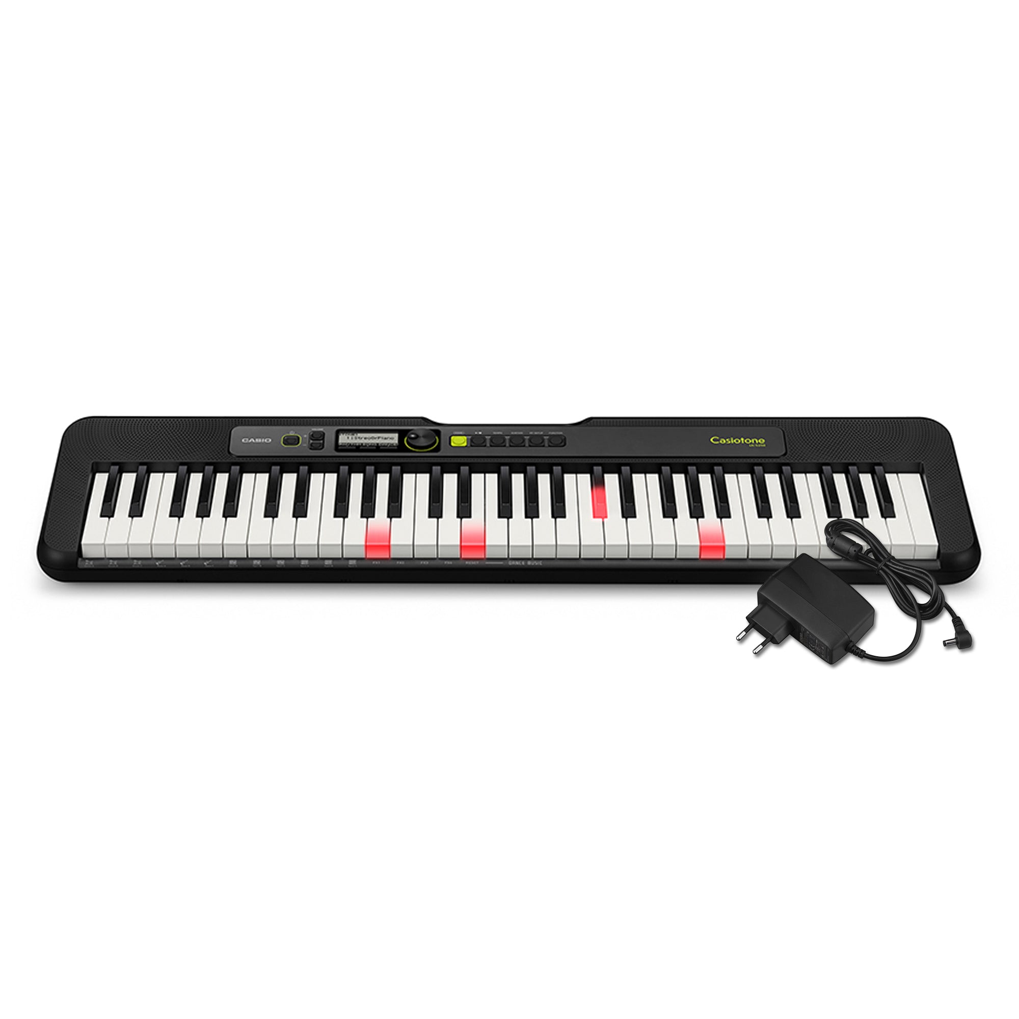 Casio LK-S250-FA 61 Key Lighting Black Slim Keyboard with Free Original Adapter